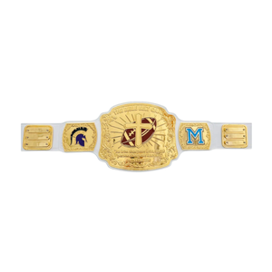 Ceinture de championnat personnalisable pour le jeu de la ceinture biblique, ceinture sportive haut de gamme, design football doré - Product Image 1