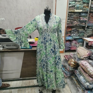 <b>Women</b> <b>Boho</b> Floral Print Maxi <b>Dress</b> V Neck Bell Sleeve Empire Waist Tiered Long Casual Summer <b>Dress</b> - Product Image 2