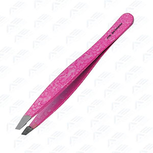 Instrumento de belleza profesional al por mayor, pinzas clásicas para cejas con punta inclinada, pinzas de precisión de acero inoxidable duradero. - Product Image 4