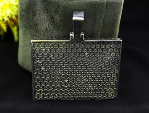 Pendentif personnalisé de luxe en moissanite certifiée avec logo et initiales, bicolore en argent 925, bijoux hip-hop pour rappeur - Product Image 2