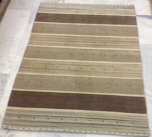 Alfombra Lori Moderna de Tono Tierra con Rayas, Tejida a Mano en Lana, Reversible, Resistente al Fuego, Lavable, Antideslizante, con Diseño Floral, Apta para Mascotas - Product Image 3