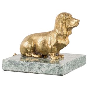 Statue de chien traditionnelle en laiton pour accessoires décoratifs de maison, présentation sur table et embellissement d'intérieur de bureau - Product Image 1