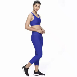 Ensemble de vêtements de sport pour femme, soutien-gorge de yoga et legging long avec poches, pour entraînement et fitness - Product Image 2
