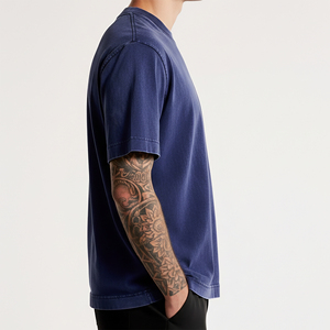 Heavyweight 210GSM 100% Cotton Eco-Friendly Quick Dry <b>Washed</b> Custom 3D Puff Printed Logo Loose Fit Drop Shoulder Hip Hop T-Shirt - Product Image 3