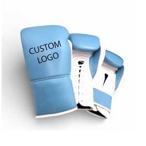 Guantes de Boxeo Profesionales de Cuero de Alta Calidad con Cordones y Velcro, Impresión Personalizada, Guantes de Boxeo Ligeros para Adultos - Product Image 1