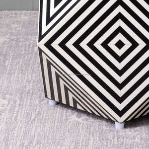 Đen xương Inlay giao diện điều khiển phân với hình dạng kim cương sọc thiết kế cho phòng ngủ đồ nội thất phòng khách tại Ấn Độ - Product Image 3