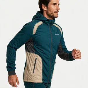 Veste imperméable coupe-vent à capuche pour homme, couleur personnalisée, style sportif, fermeture éclair, polyester, hiver, extérieur - Product Image 4
