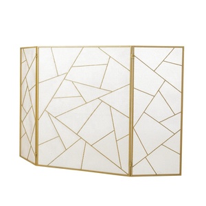Premium Mosaic Metal Fireplace <b>Screen</b> Folding Three Panel Fine Mesh Spark Guard Decorative Steel Hearth <b>Protector</b> - Product Image 4