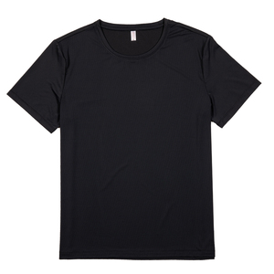 T-shirt en polyester à manches courtes pour homme, col rond, séchage rapide, coupe classique, couleur unie, jersey tricoté - Product Image 3