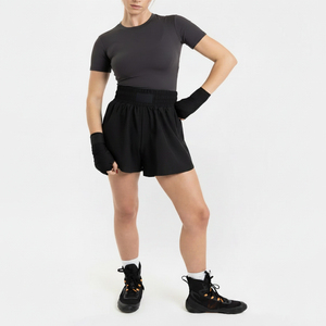 Nueva Llegada, Camiseta Deportiva de Manga Corta para Mujer, de Secado Rápido, Ajustada, Tejido Sólido, Absorbe el Sudor, Ligera y Transpirable, Venta al Por Mayor - Product Image 5