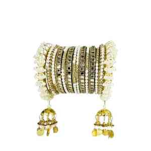 Ensemble de bracelets Chura de mariage islamique tendance de luxe haut de gamme, plaqué or, bijoux traditionnels pour femmes - Product Image 3