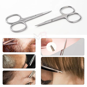 Ensemble de ciseaux droits et courbes en acier inoxydable pour sourcils, cheveux, nez, cils et ongles - Product Image 5