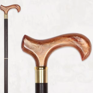 ไม้เท้าเดินทำมือสีน้ำตาล ดีไซน์โดดเด่น พร้อมด้ามจับเรซิ่นรักษ์โลก โดย Perfect Enterprises - Product Image 1