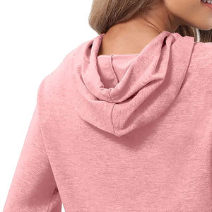 Sweat-shirts à capuche courts pour femmes avec logo personnalisé, 100% coton, fabrication professionnelle, tissu doux - Product Image 4