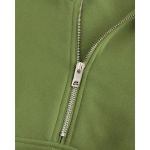 Unisex Men's Women's Streetwear Oversized Half Zip Sweatshirt Plain Grey <b>Mock</b> <b>Neck</b> Cotton Custom Logo <b>Top</b> - Product Image 5