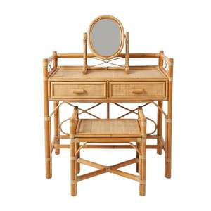 ชุดโต๊ะเครื่องแป้งหวาย ขายส่ง ปริมาณมาก รับสั่งทำตามขนาดและสี  OEM ODM ราคาถูก - Product Image 1