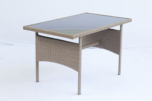 Ensemble de canapé de jardin moderne SF00093, une place, en rotin et acier, avec verre trempé, meubles d'extérieur, coussin en polyester, salon, hôtels - Product Image 4