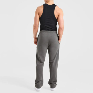 Hot Selling Wholesale Men's Grey <b>Straight</b> <b>Leg</b> Sweatpants Elastic Waist Cotton Casual <b>Track</b> <b>Pants</b> & Pockets Custom Logo Joggers - Product Image 5