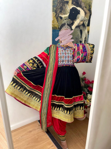 OEM ODM Service Afghan Kuchi Handmade Embroidered Button Floor Length Vintage Women's Dress Multi Color Afghan Kuchi Dresses - Product Image 4