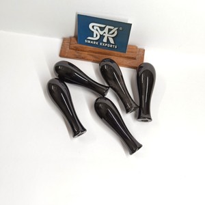 Mango de herramienta artesanal de cuerno de búfalo ecológico, liso, negro y redondeado para manualidades y trabajos de reparación. - Product Image 3