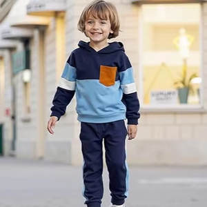 Conjunto de Sudadera con Capucha y Pantalones Deportivos para Niños y Niñas, Traje Deportivo de Algodón y Felpa para Invierno y Otoño - Product Image 1