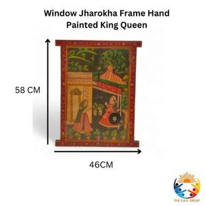 Krishna Radha & Rajasthani Art Tenture murale de fenêtre en bois - Product Image 4