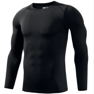 High Quality 100% Polyester <b>Custom</b> <b>Design</b> Logo Sports Fitness Quick Drying <b>Compression</b> T-<b>Shirt</b> Casual Gym Long Sleeve T-<b>Shirts</b> - Product Image 1