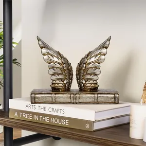 Juego de 2 Sujetalibros de Bronce con Alas, Hechos a Mano, Decoración Moderna y Contemporánea para el Hogar, Oficina, Escultura de Mesa, Figura con Temática Animal, Hotel - Product Image 2