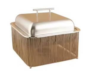 Plat de service en bois avec base découpée en triangle, chauffe-plat haut de gamme pour buffet et traiteur, pliable et empilable - Product Image 6