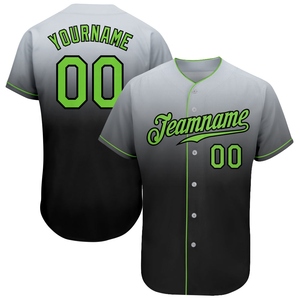 Maillot de baseball tendance OMMIZ INDUSTRY gris néon-vert-noir authentique délavé, le plus vendu en gros - Product Image 1