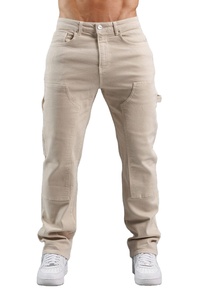 Pantalones Cargo Color Caqui para Hombre, Corte Recto Informal con Múltiples Bolsillos y Cierre de Botón - Product Image 5