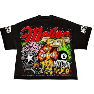 Worldwide OEM ODM Men's <b>Black</b> Oversized T-Shirt Short Sleeve Streetwear Printed Design O-Neck Jersey Fabric - Product Image 1