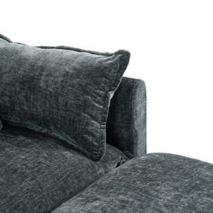 Divani da Soggiorno Grigi a Tre Posti con Due Poggiapiedi 2018 - Product Image 2