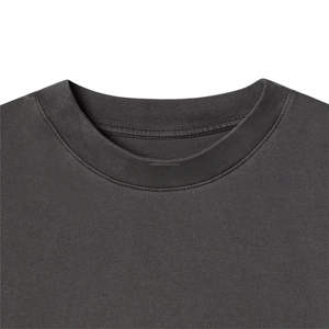 T-shirt vierge de haute qualité en coton épais, T-shirt surdimensionné noir et blanc pour hommes - Product Image 3