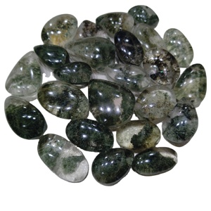 Venta al por mayor de gemas KHUSHI: Colgante de cuarzo natural de jardín, cristal curativo en forma de gota, cuarzo fantasma de lodolita en bruto. - Product Image 3