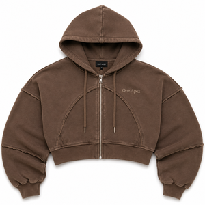 ONE APEX Women's Oversized Regular <b>Zip</b> Hoodie Premium Heavyweight Cotton Washed Streetwear Lined Winter Breathable - Product Image 2