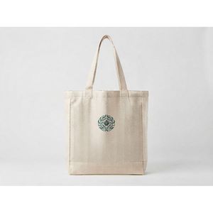 Sac fourre-tout personnalisé avec logo, en coton non blanchi calicot 8 oz, avec soufflet de fond, impression UV, faible MOQ, fabriqué en Thaïlande - Product Image 1