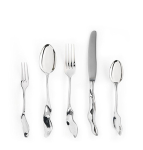 Ensemble de couverts en acier inoxydable avec finition miroir haute brillance, couteau, fourchette, cuillère, vaisselle de mariage, couverts résistants à la rouille et compatibles lave-vaisselle - Product Image 1