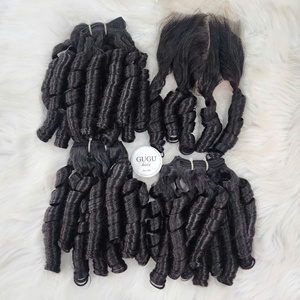 Cabello Virgen Natural con Volumen, 100% Cabello Humano Virgen Vietnamita, Extensiones con Cierre, Doble Trama a Máquina, GUGU HAIR 100g, Venta al Por Mayor - Product Image 3