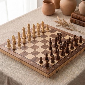 ILAHI's Eco-Friendly Rustic Polished Rectangle <b>Chess</b> <b>Board</b> Game 100% Handmade Pure Wood Animal/Love Style Customized Size <b>Chess</b> - Product Image 3