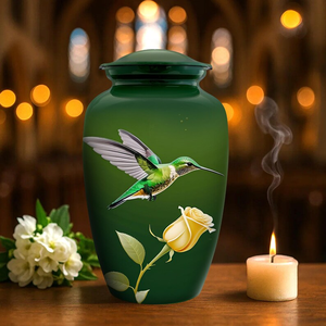 Green Hummingbird Cremation Urn Human Ashes <b>Memorial</b> <b>Keepsake</b> Crematory Urn Polished Finish - Product Image 6