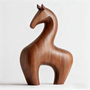 Sculpture en bois d'art décoratif d'intérieur contemporain - Product Image 4