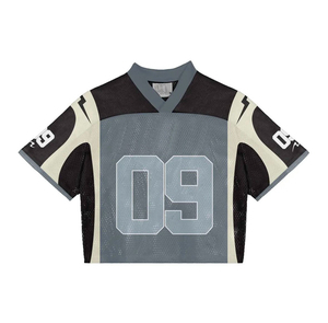 Maillot de football/soccer surdimensionné pour homme OEM 100 % coton, design personnalisé, respirant, style vintage streetwear, tenue d'équipe - Product Image 1