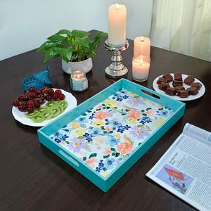 Plateaux de service rectangulaires imprimés Florence avec autocollant élégant pour table à manger, maison et bureau, article de service polyvalent - Product Image 3