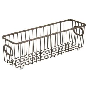 <b>Wall</b> <b>Mounted</b> Metal Wire Storage Basket Organizer with Handle for <b>Kitchen</b> Pantry Bathroom <b>Cabinet</b> Closet Home Organization - Product Image 5