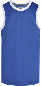Mesh Sleeveless Vest Blue White Round Neck Breathable Polyester <b>Tank</b> Top Adult All Seasons Sports Jersey - Product Image 3