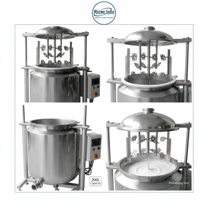 Acier inoxydable entièrement automatique 200L |   Cuve de mélange pour pommades avec agitateur pour machine de traitement de crèmes, gels et lotions à usage industriel - Product Image 4