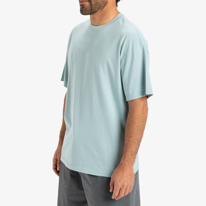Wholesale High Quality Heavyweight Cotton <b>Plain</b> T Shirts Boxy Fit Tee Shirt Custom Logo Mens <b>Tshirts</b> Blanks Oversized T-shirts - Product Image 5