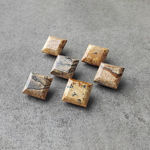 Pierre précieuse naturelle de jaspe biscuit, taille carrée à facettes, calibrée, qualité supérieure, en vrac - Product Image 5