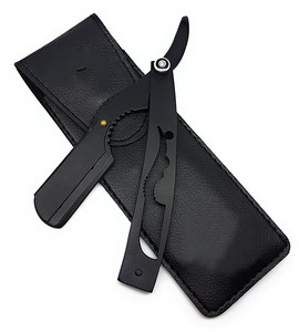 Maclura Black - Maquinilla de Afeitar de Una Sola Hoja con Cuerpo de Acero Inoxidable, Mango de Plástico, para Uso en Barberías, Maquinilla de Afeitar Recta - Product Image 3